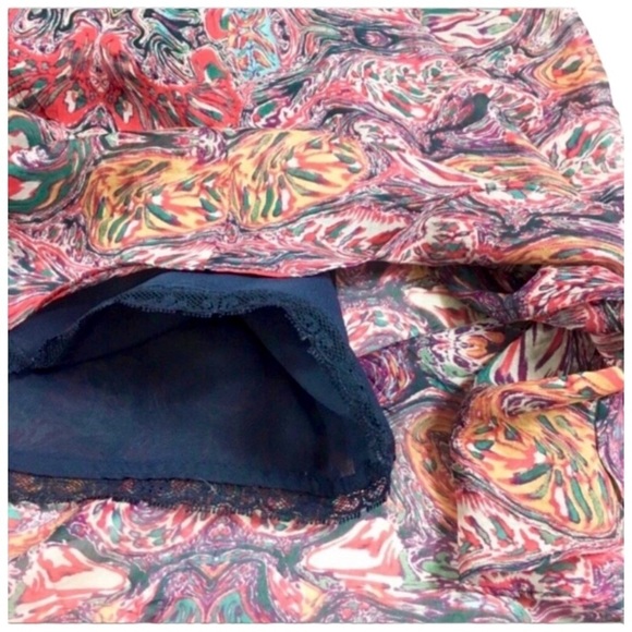 ANTHROPOLOGIE Leifsdottir Tangu 100%Silk Marble Midi Dress in Purple - Picture 8 of 9